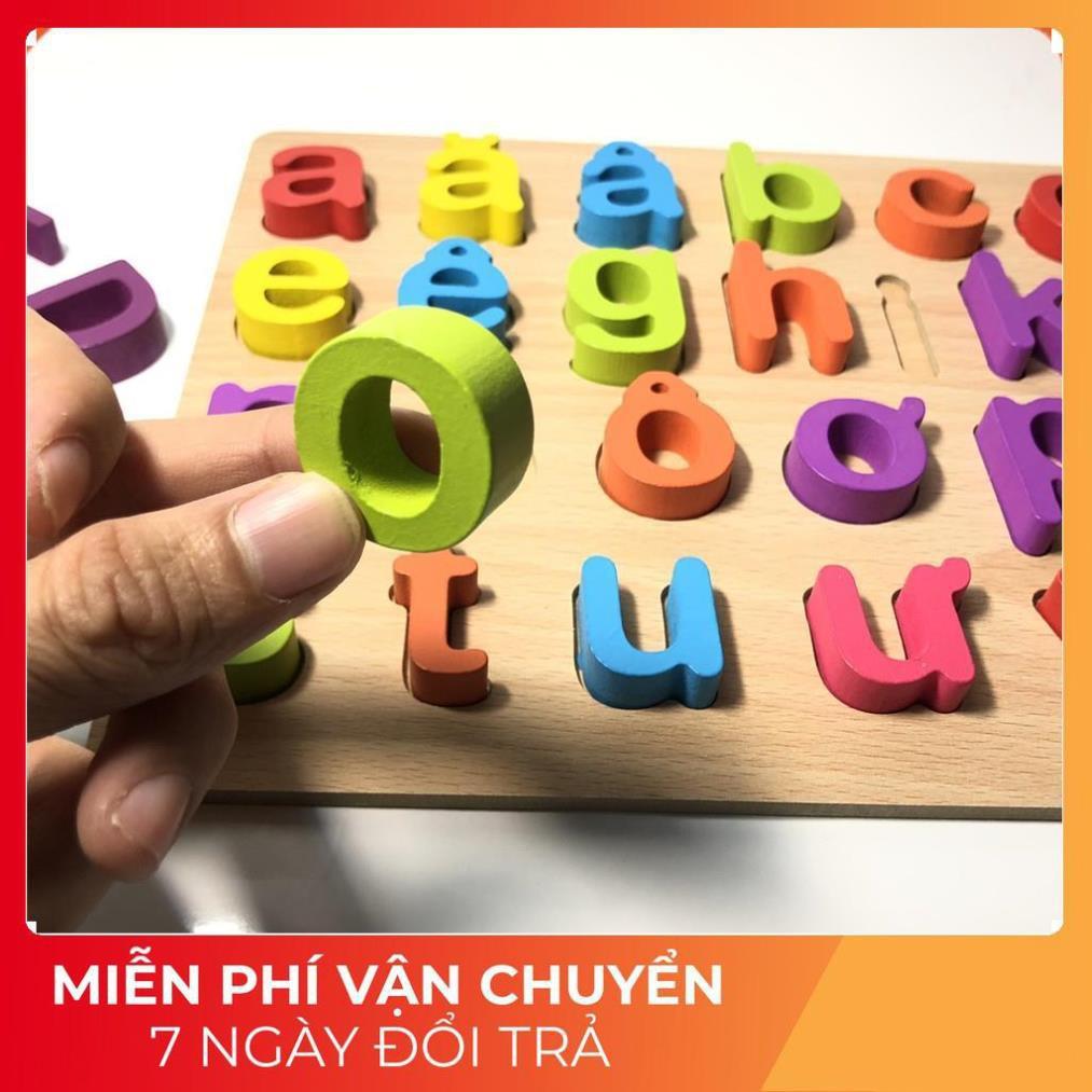 Bảng Chữ Cái Thường Gỗ nổi - Đồ chơi Ghép hình Montessori cho bé ĐCG