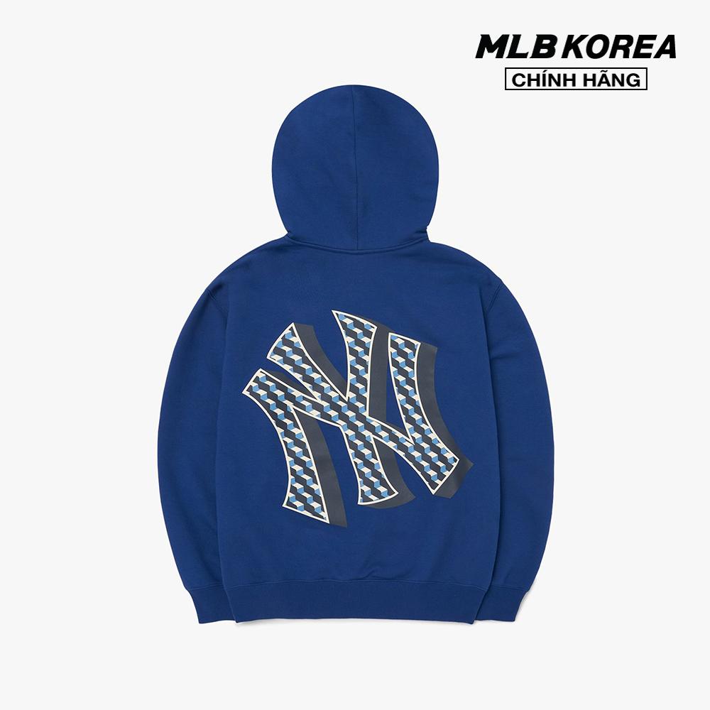 MLB - Áo hoodie tay dài phối mũ Cube Monogram Big Logo Overfit 3AHDM0424