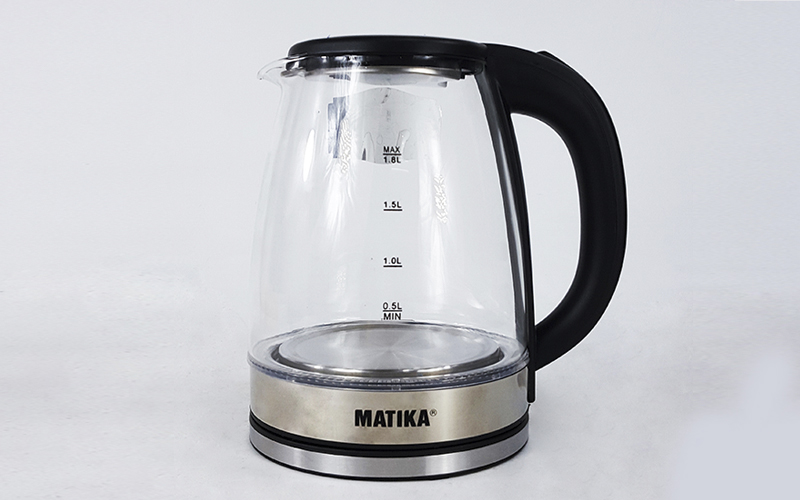 Ấm Siêu Tốc Thủy Tinh 1.8L Matika MTK-35 Công Suất 1800W Thiết Kế Hiện Đại Trong Suốt Đun Nước Siêu Nhanh Có Đèn Led Khi Sôi-Hàng Chính Hãng