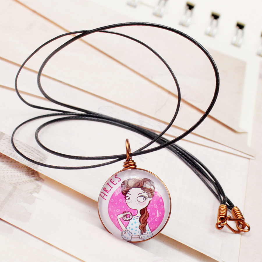 Dây chuyền 12 cung hoàng đạo Zodiac màu sắc tươi sáng hình chibi 06647-DC0010