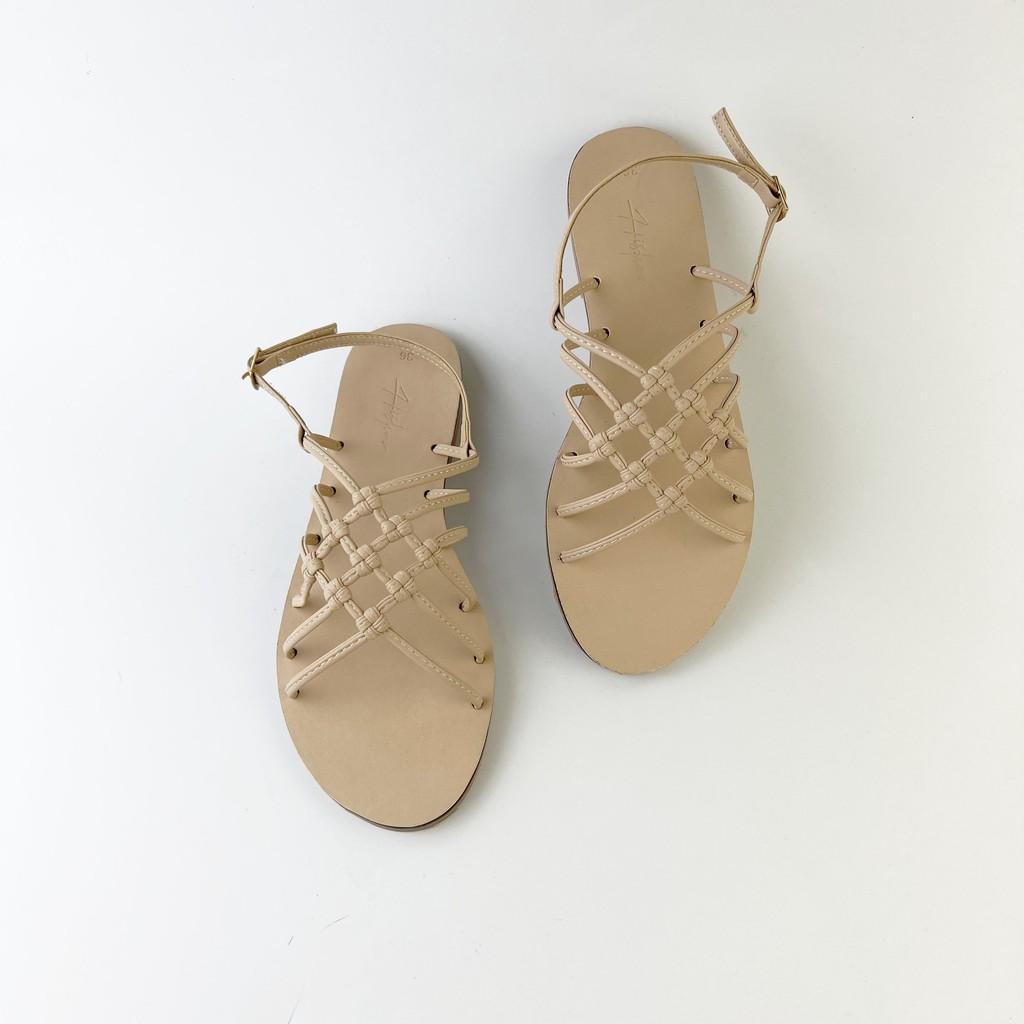 Dép sandal nữ đẹp thời trang đi biển quai dây mảnh đế bệt cao cấp chính hãng S044