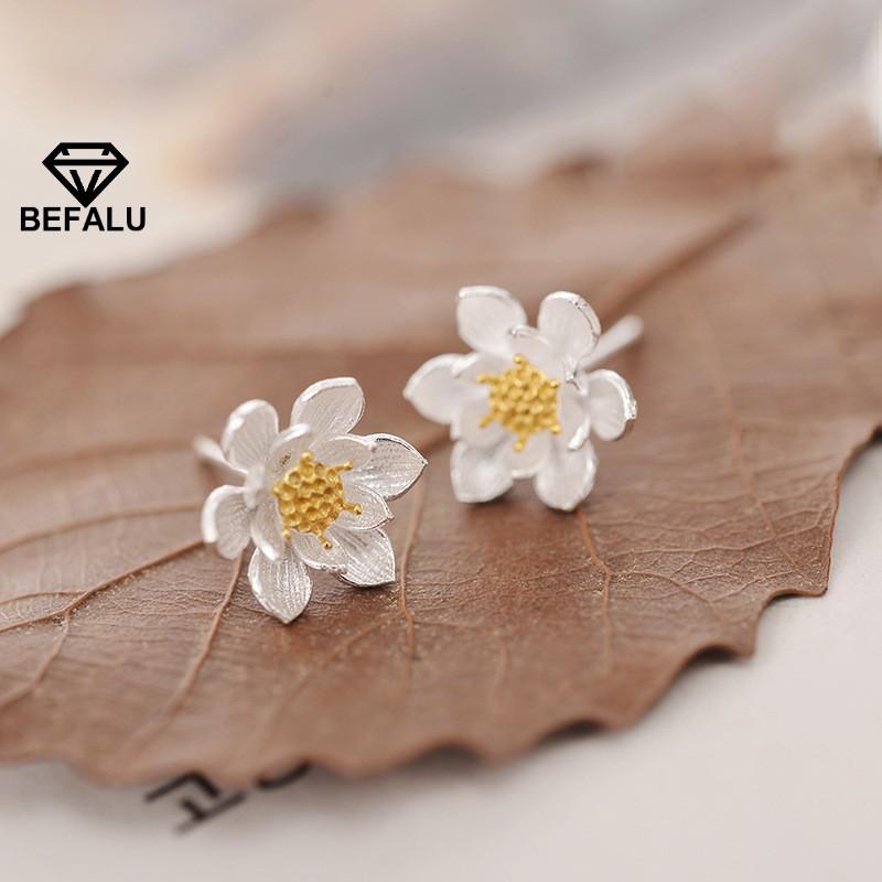 Khuyên Tai Nữ Bạc 925 Hình Bông Hoa BEFALU - BT36
