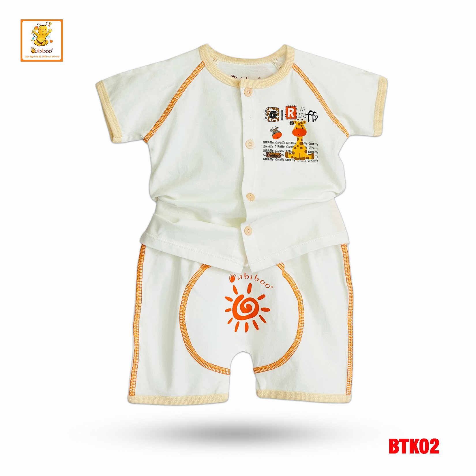 Quần áo sơ sinh bé trai, bé gái BABIBOO vải cotton 4 chiều, mềm mại (3kg-12kg) BTK02