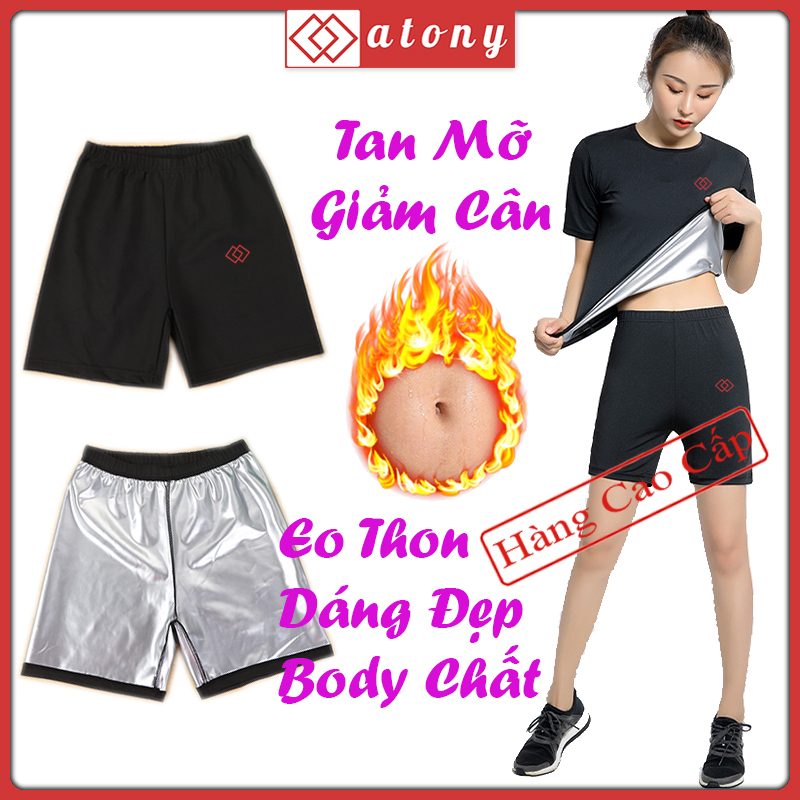 Quần Sinh Nhiệt Giảm Mỡ Bụng ATONY Cao Cấp, Tráng Nano Bạc Hỗ Trợ Giảm Cân, Tan Mỡ, Đổ Mồ Hôi