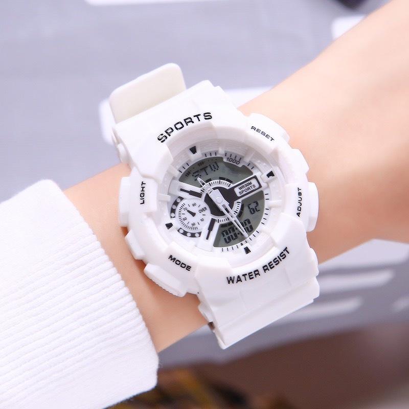 Đồng hồ thể thao nam nữ kim và điện tử Sport watch dây cao su