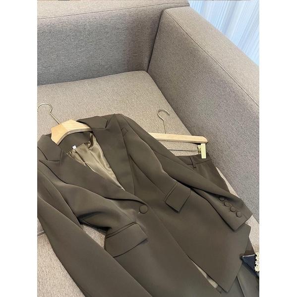 Set Đồ Áo Blazer Nữ +quần ống suông phong cách hàn quốc mẫu mới chất đẹp mã SZ01G