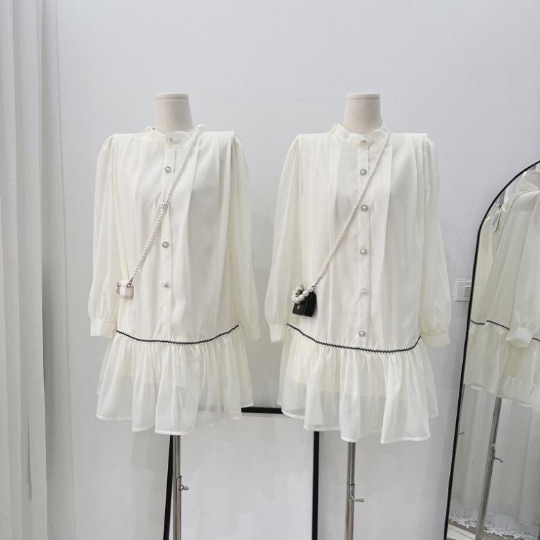 Váy babydoll tơ tay phồng đuôi cá