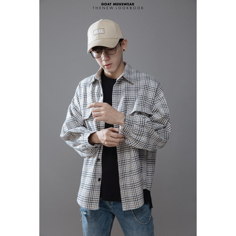Áo Sơ Mi Nam Form Rộng Sọc Caro GOAT MENSWEAR