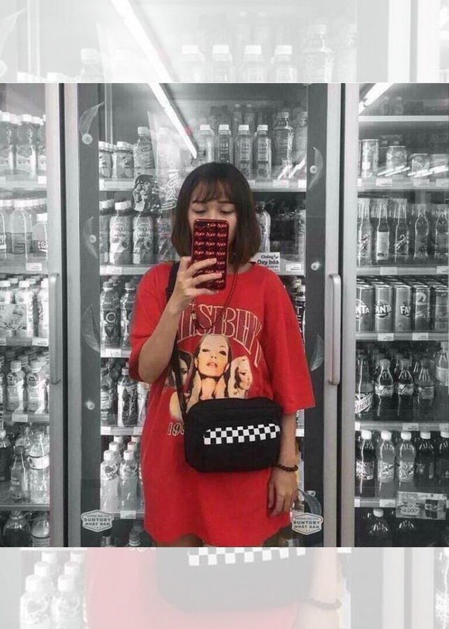 Túi đeo chéo caro nam nữ tiện ích