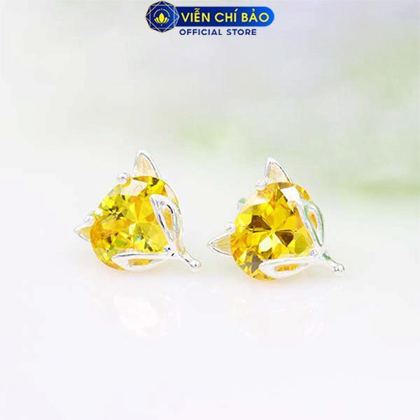 Bông tai bạc nữ Hồ Ly Thiên Hồ đính đá bạc S925 thời trang phụ kiện trang sức nữ thương hiệu Viễn Chí Bảo B400182