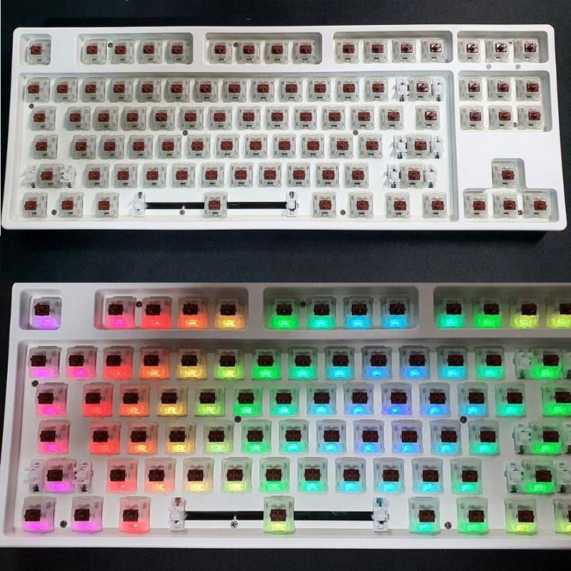 HSV 10Pcs Gateron Switche 5Pin Milky Brown Switch Mechanical Keyboard Gateron MX Transparent Case fit GK61 GK64 GH60