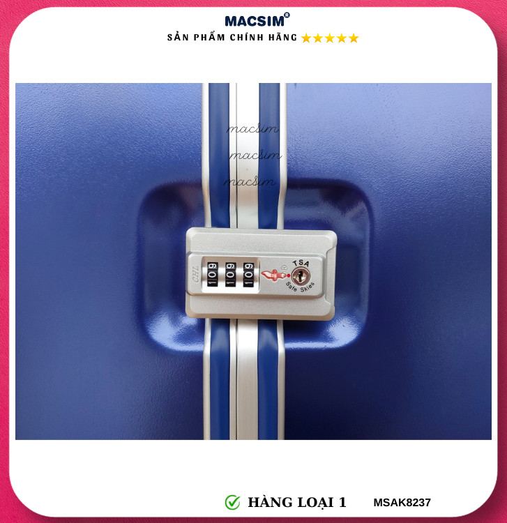 Vali cao cấp Macsim Aksen hàng loại 1 MSAK8237 cỡ 28inch ( màu xanh)