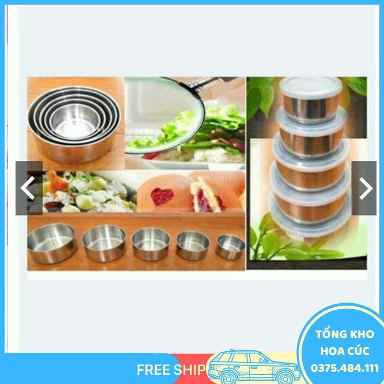 Bộ 5 Bát Inox Có Nắp Đậy Tiện Ích - Vận Chuyển Miễn Phí Toàn Quốc