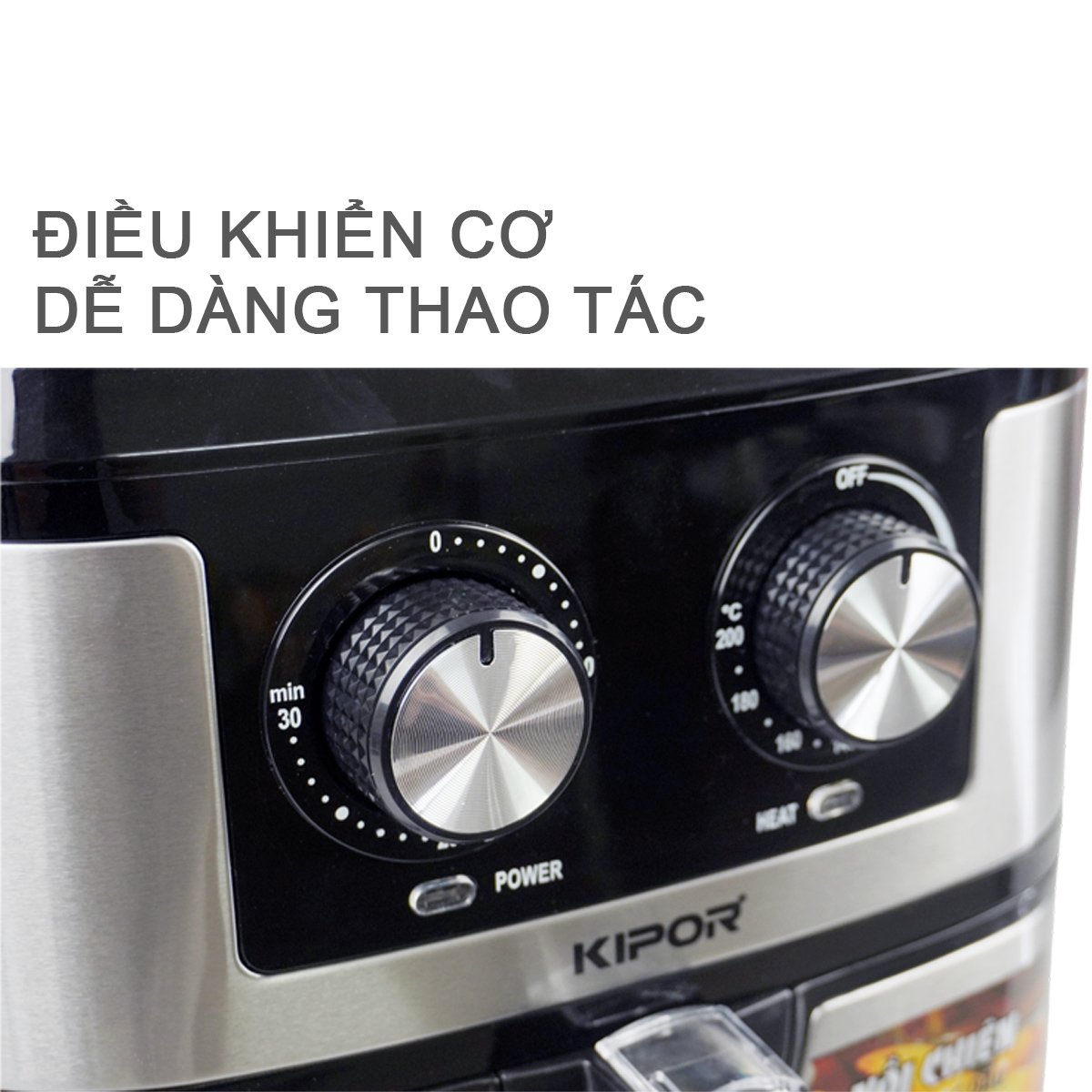 Nồi chiên không dầu KIPOR KP-AF631 - 10L - Điều khiển cơ công nghệ RAPID AIR nướng đối lưu - Phủ chống dính cao cấp - Hàng chính hãng