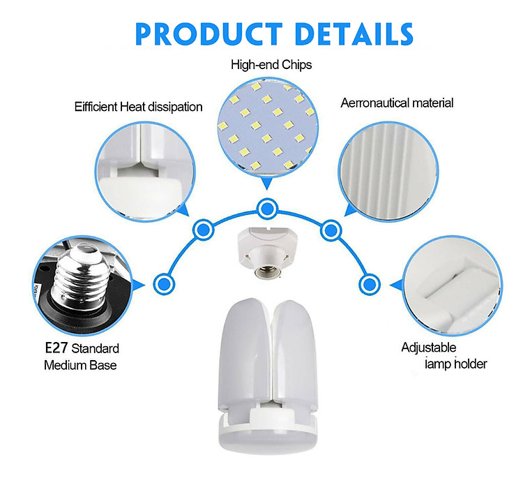 Đèn led 4 mặt BX - 60 có thể gấp xòe cánh tiện dụng