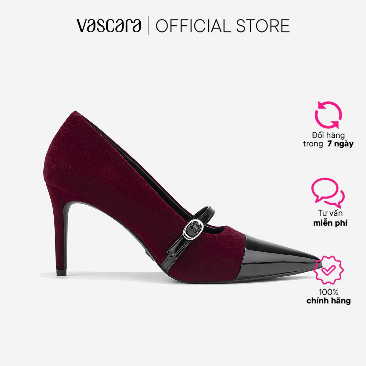 Vascara Giày Mary Janes Bít Mũi Nhọn Phối Cap Mũi - BMN 0698