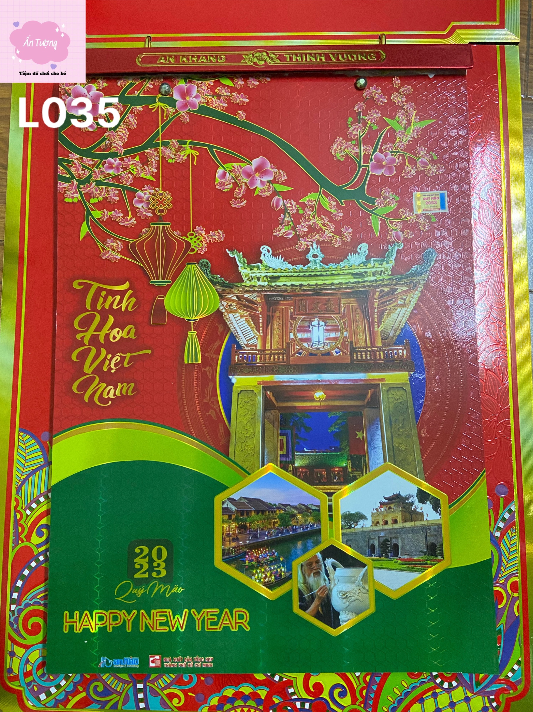 (Mua lịch tặng lịch)  Bộ lịch Quý Mão 2023 - Lịch Bloc Siêu Đại (25x35cm) - Lịch Quý Mão chủ đề &quot;Tinh hoa Việt Nam” - NXB Tổng hợp TP HCM