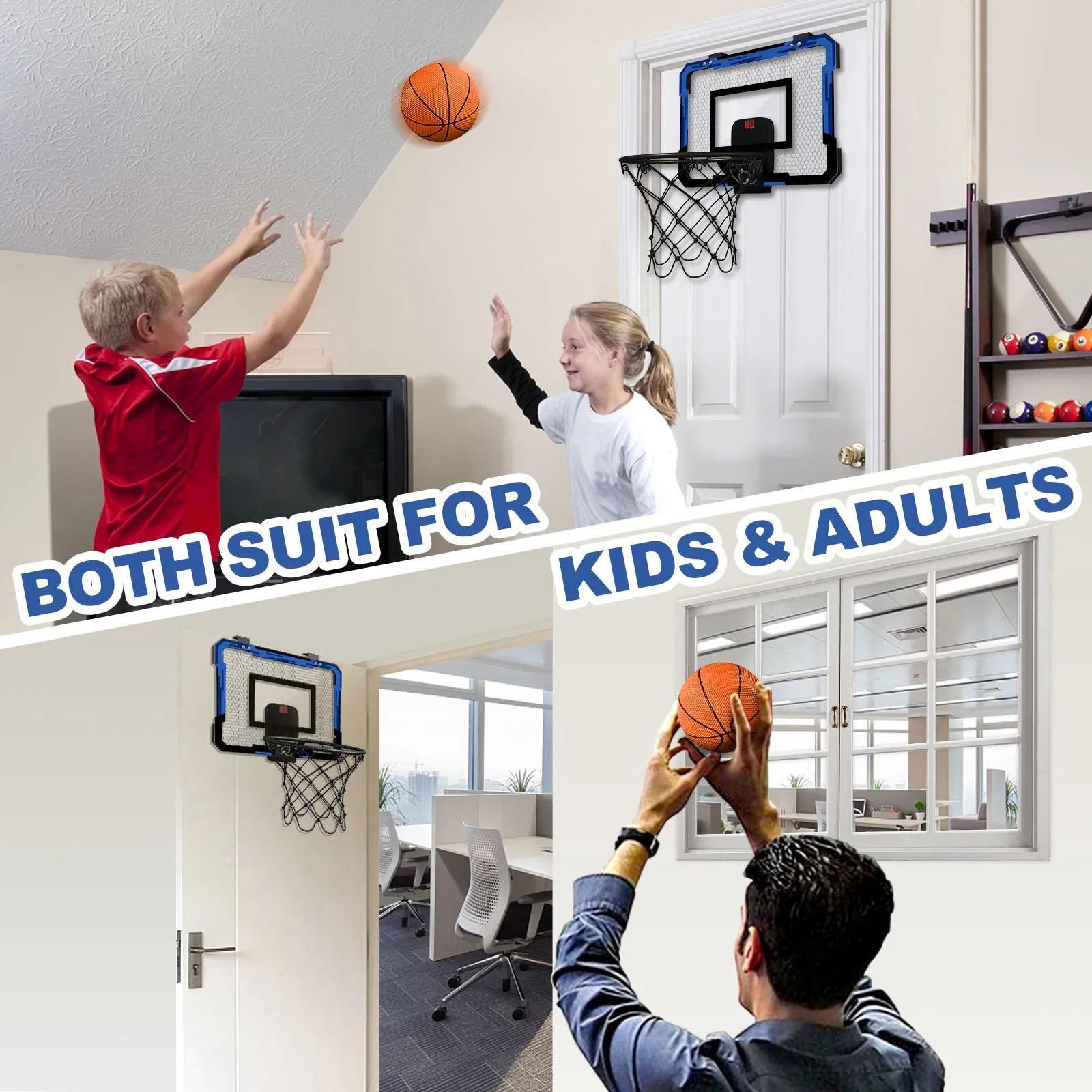 Mini Basketball Hoop Set Wall Mounted Portable Toy Door Game for Kids Adults