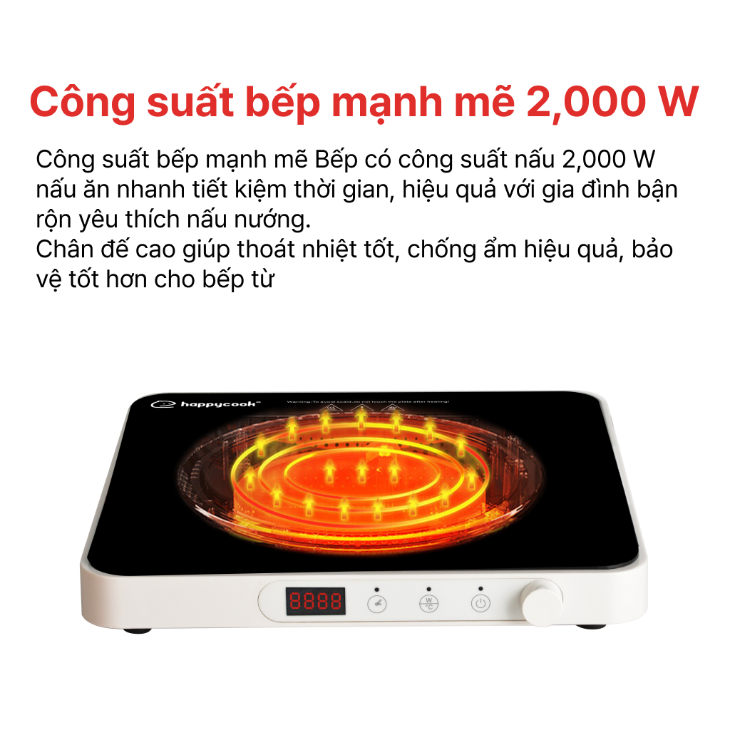 Bếp từ đơn inverter HAPPYCOOK, HSI-200KS - Hàng Chính Hãng