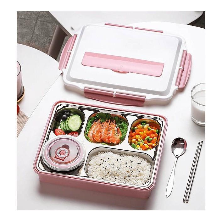 HỘP CƠM INOX 5 NGĂN CÓ NẮP ĐẬY LUNCH BOX SIÊU ĐẸP TIỆN LỢI