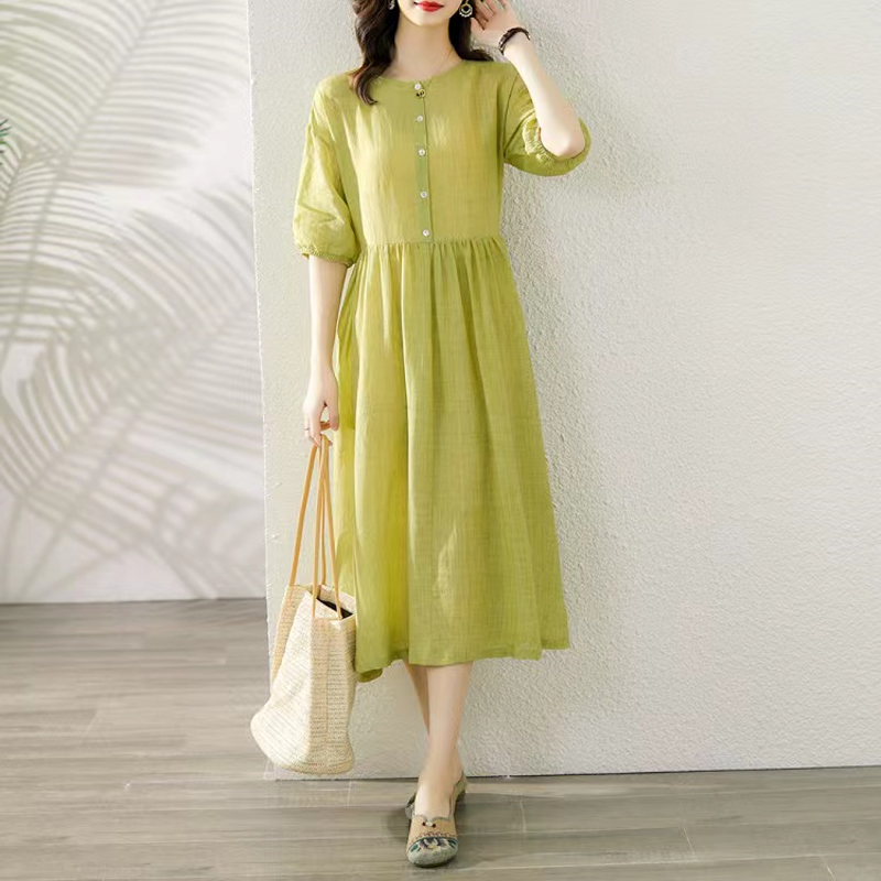Đầm linen dáng suông thiết kế mặc được nhiều kiểu, Váy linen suông dài phong cách thanh lịch ARCTIC HUNTER