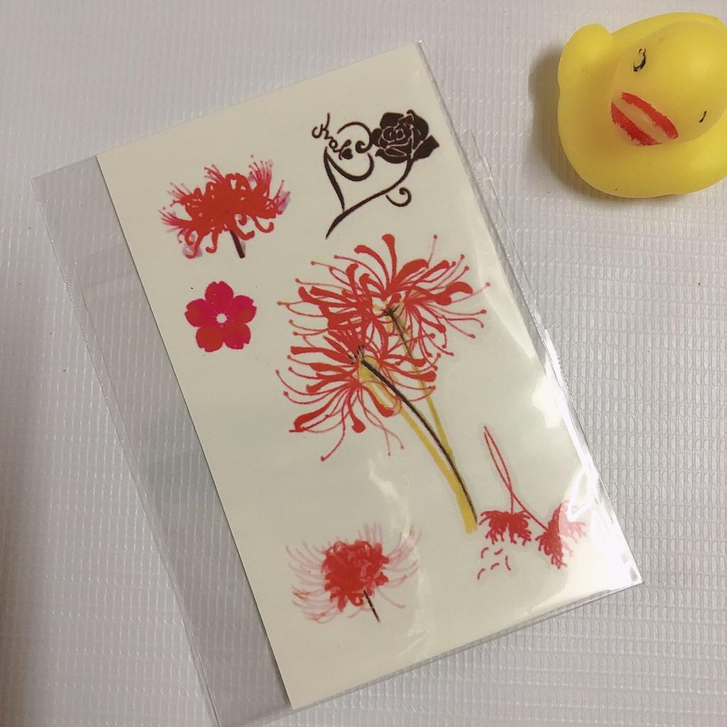 Hình xăm dán hoa bỉ ngạn hoa hồng đen 10x6cm- mua 5 tặng 1 mini tattoo