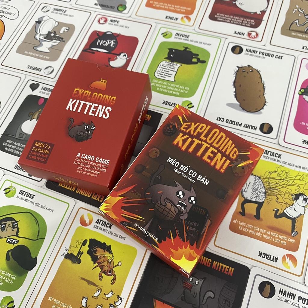 Bộ bài MÈO NỔ &quot;Uống Đê&quot; việt hóa Exploding kitten chơi cùng nhóm bạn