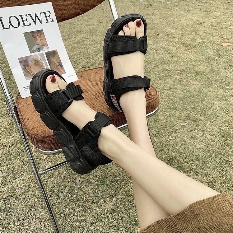 Sandal nữ, sandal 2 quai học sinh quai dán FASHION có thể điều chỉnh độ rộng bàn chân tiện lợi, siêu nhẹ