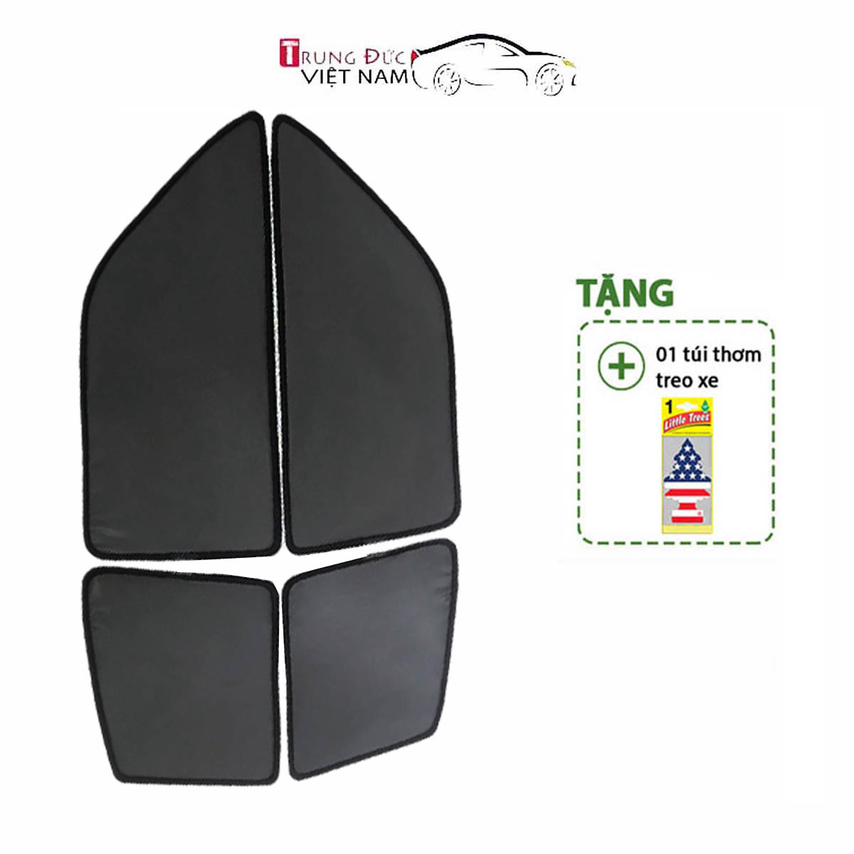 Bộ rèm che nắng ô tô nam châm theo xe TOYOTA FORTUNER 2016-2021 - Hàng Chính Hãng TDVN - Quà tặng cây thông thơm treo xe