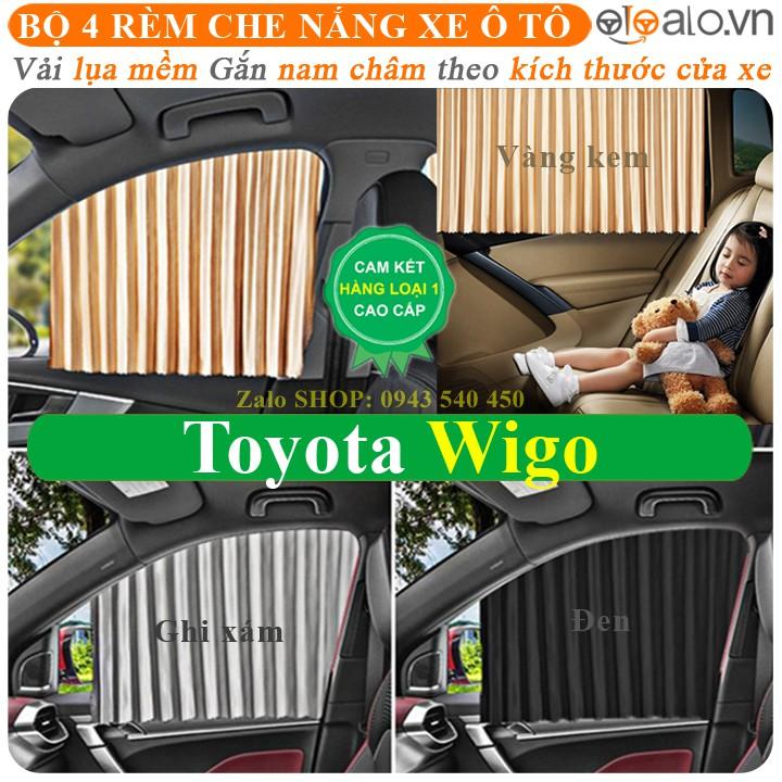 Rèm vải che chắn nắng xe ô tô Toyota Wigo Cao Cấp gắn nam châm keo 3M