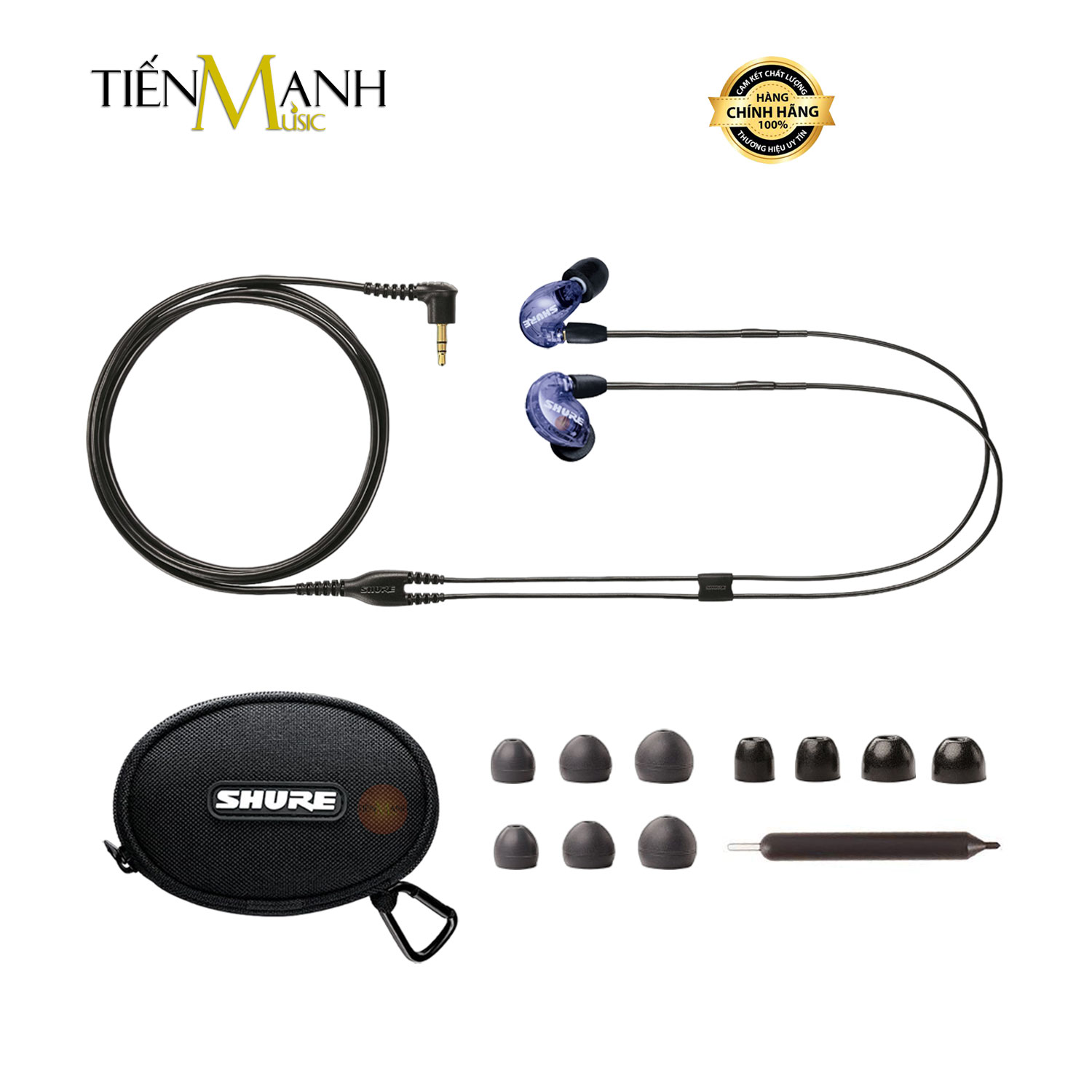 Tai Nghe Nhét Tai In ear Shure SE215 - Earphone Jack Cắm 3.5mm TRS Wired Earbuds Hàng Chính Hãng
