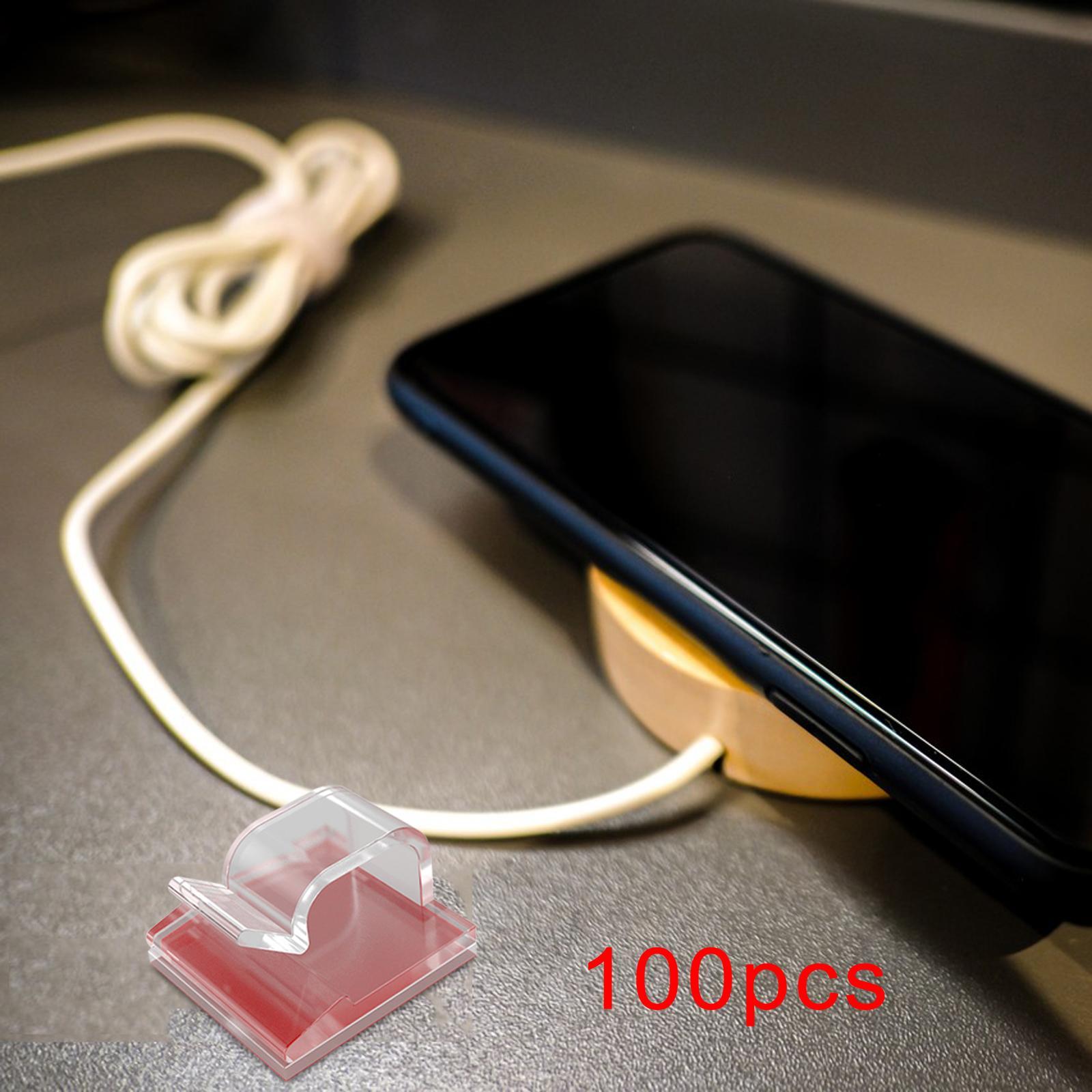 100Pcs Cable Clip Cords Management Self Gluey Supplies Cord Organizer Holder Wire Clamp for Blenders Juicer Pressure Cookers Coffee Maker