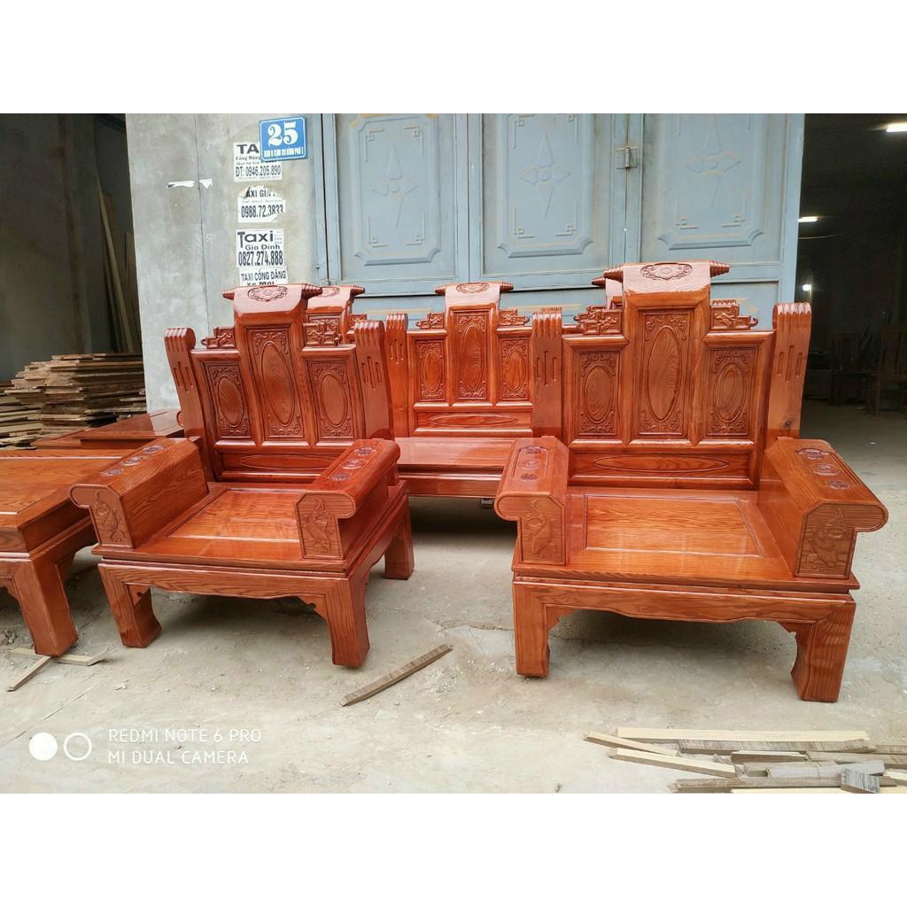 Bộ bàn ghế Âu Á Chương Cuốn Thư gỗ Sồi Nga