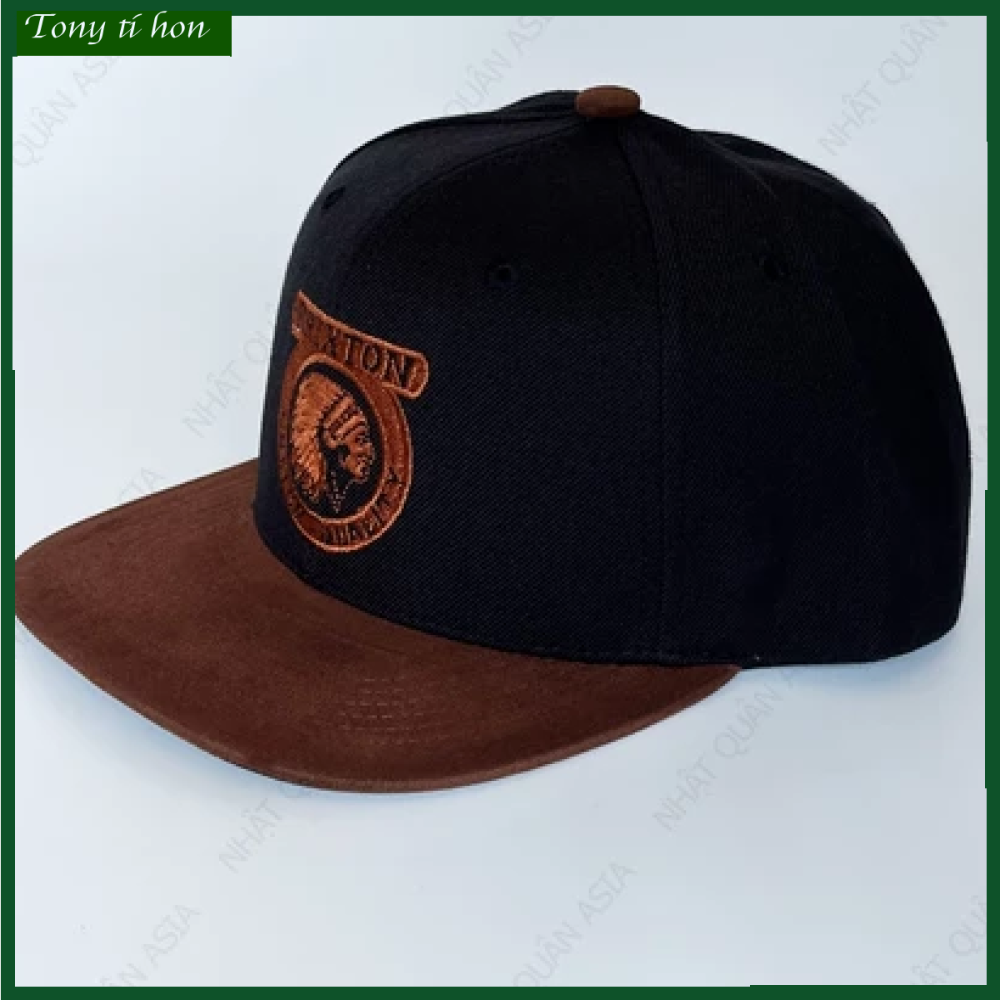 [ Miễn ship / giảm giá ] MŨ NÓN LƯỠI TRAI NAM NỮ SNAPBACK VÀNH PHẲNG LOGO BT TRÒN CÁ TÍNH- đen nâu
