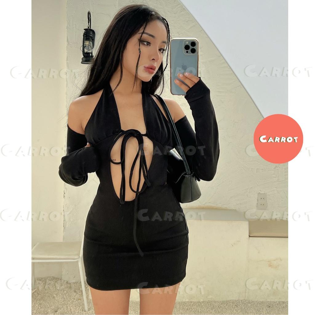 Đầm body thiết kế tặng kèm tay áo sexy chất thun cao cấp co giãn đi tiệc carrotxinhdep