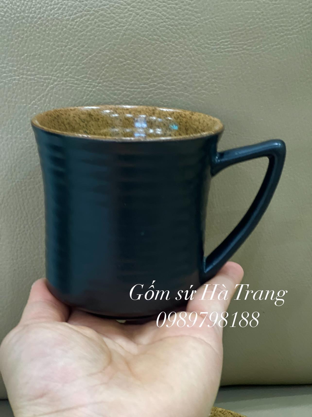 Bộ cốc đĩa gốm sứ Bát Tràng cao cấp dung tích 250ml