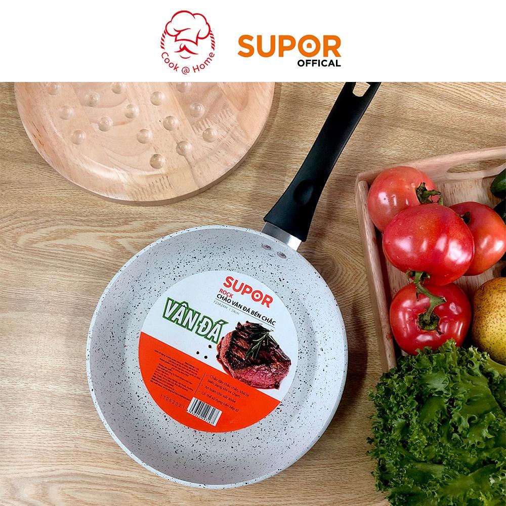 Chảo vân đá chống dính dùng trên bếp từ Supor Rock