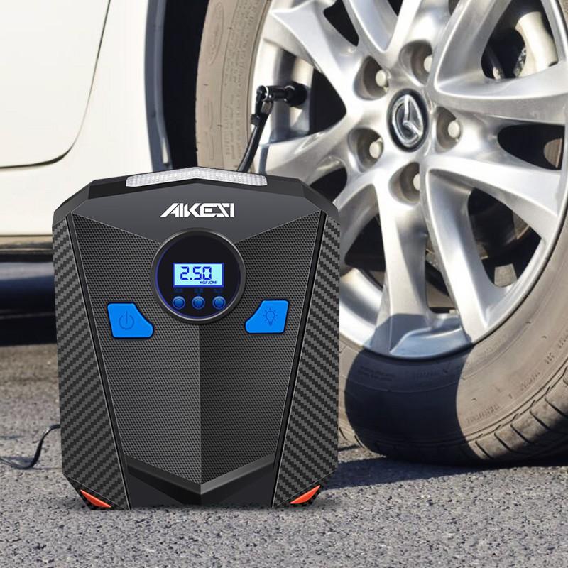 Bơm lốp ô tô, xe hơi điện tử  tự ngắt AIKESI - Hàng chính hãng Bảo hành 12 tháng