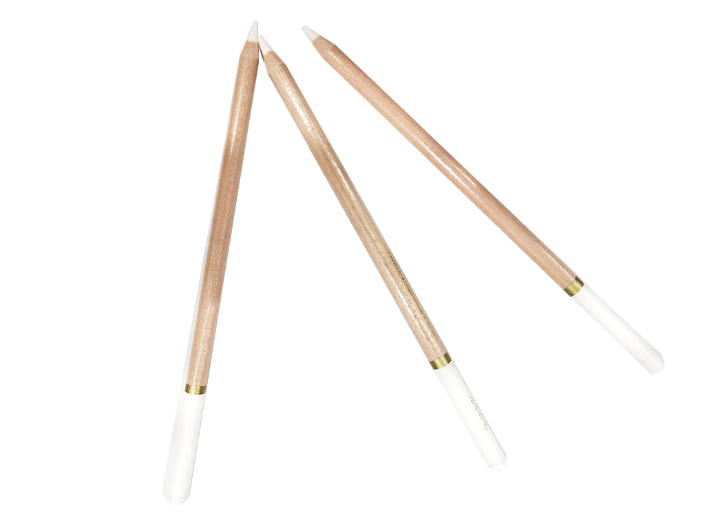 Bộ 3 cây bút chì ruột than trắng vẽ trên giấy màu đen hoặc tạo độ bóng, blend màu