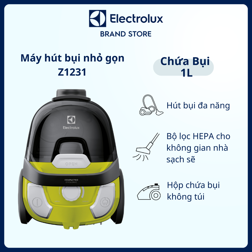 Máy hút bụi nhỏ gọn Electrolux Z1231 Hút bụi đa năng [Hàng chính hãng]