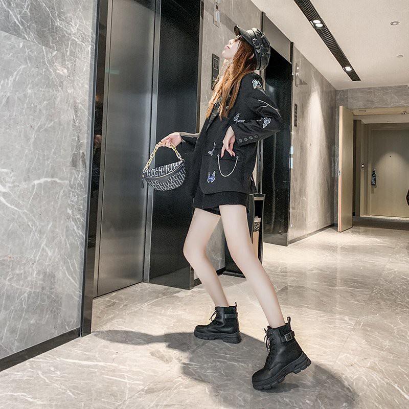 Giày bốt Martin cột dây thời trang mùa đông cá tính hợp thời trang