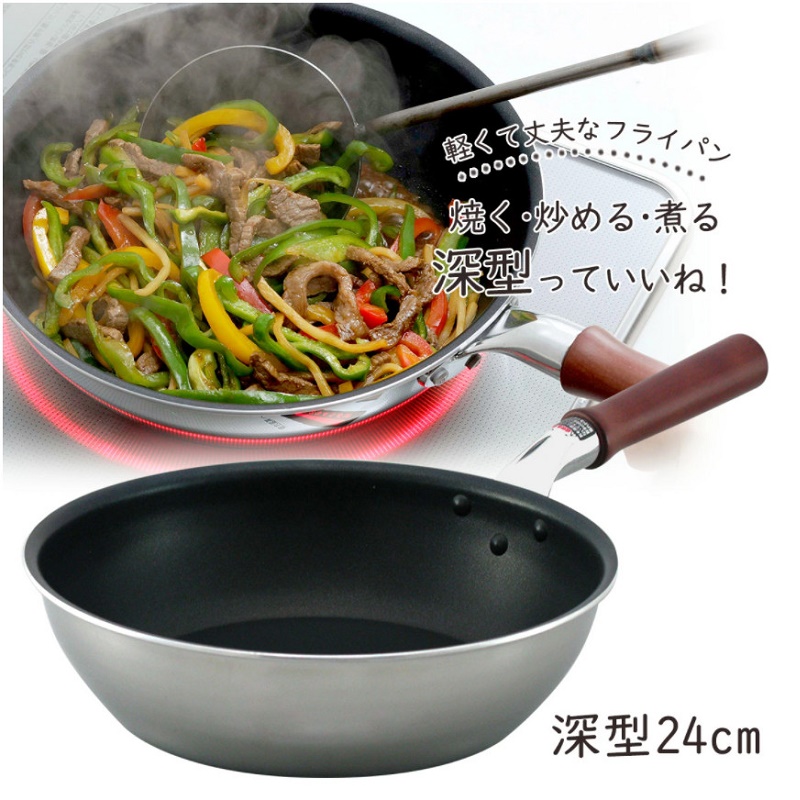 Chảo siêu chống dính, siêu nhẹ đáy từ Shimomura Teflon nội địa Nhật Bản