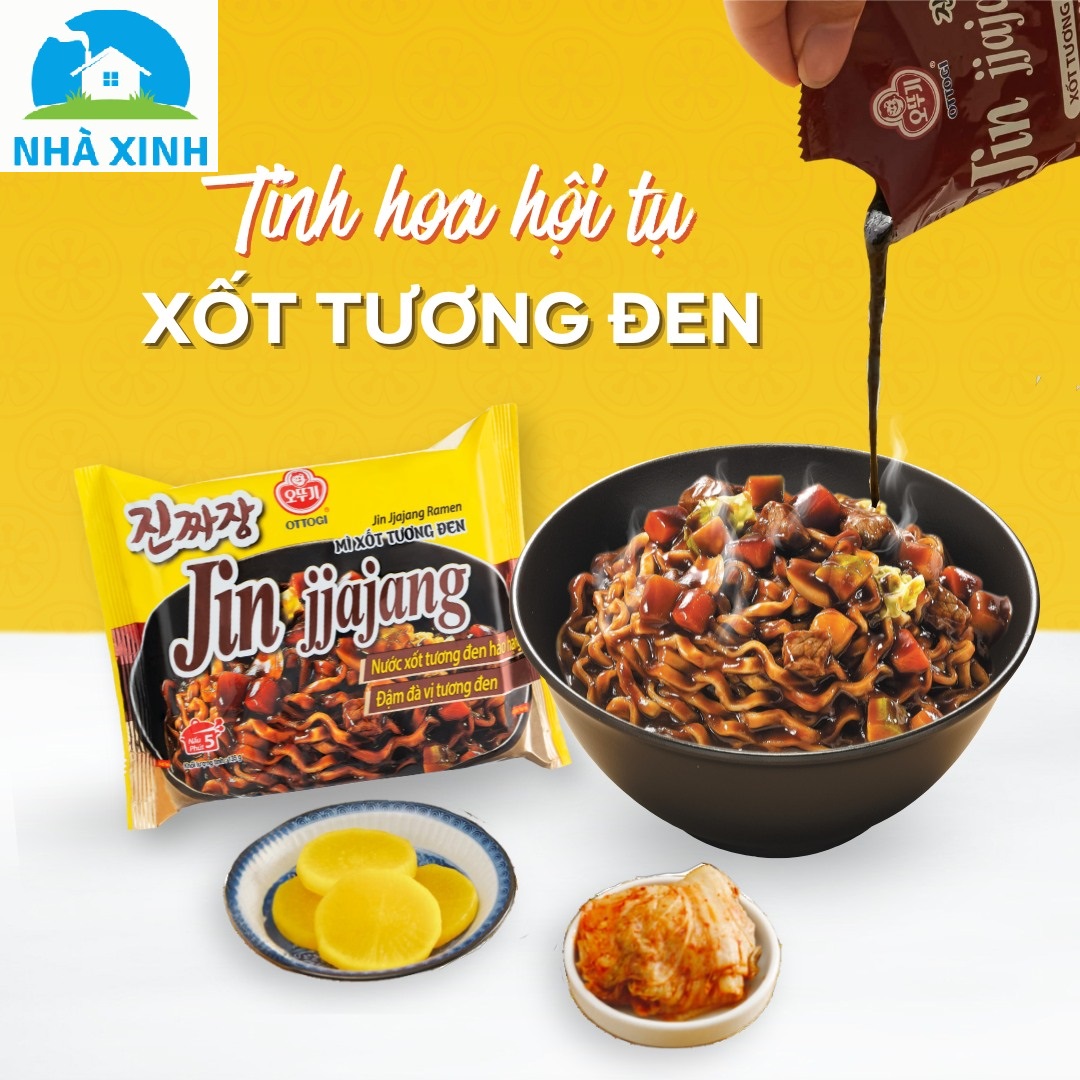 Combo 5 gói - Mì xốt tương đen Ottogi 135g