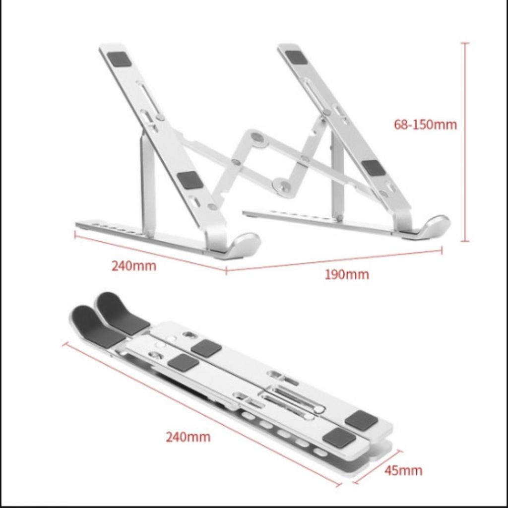 Giá đỡ laptop, macbook,ipad nhôm cao cấp tản nhiệt có thể thu gọn sủ dụng tiện lợi