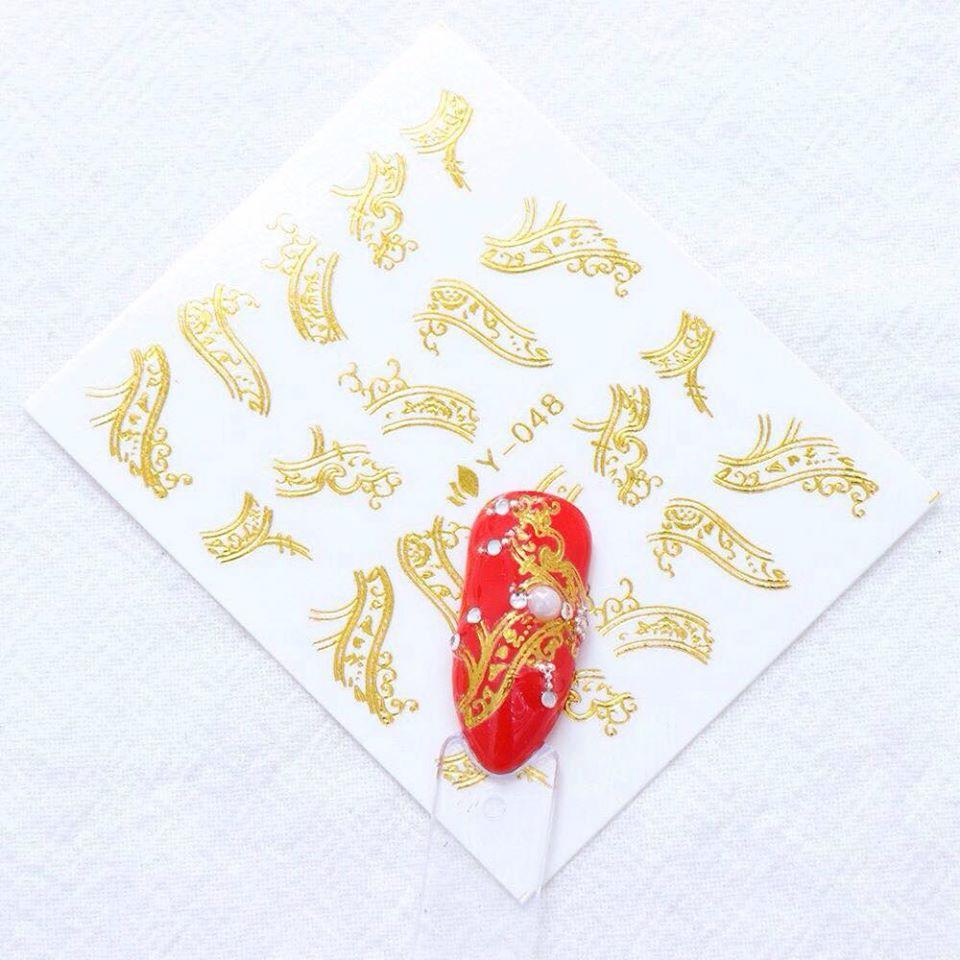 Bộ 10 tấm Sticker 3D dán móng nghệ thuật Nail art (20-24 hình/tấm mẫu ngẫu nhiên)