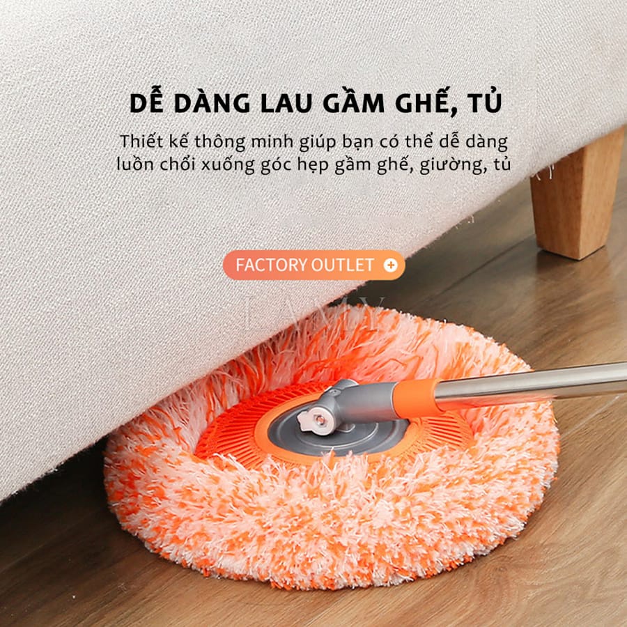 Chổi Quét Trần Nhà Cán Kéo Dài 180Cm ,Cây Lau Trần Nhà Hình Hoa Hướng Dương Xoay 180 Độ Giúp Bạn Làm Sạch Mọi Ngóc Ngách - HÀNG CHÍNH HÃNG MINIIN