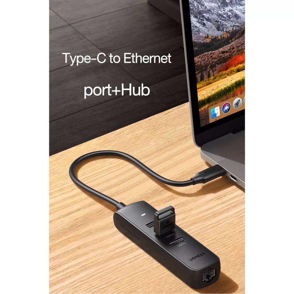 Dây Cáp Chuyển Đổi USB Type C Sang LAN + Hub USB Ugreen - Hàng Chính Hãng