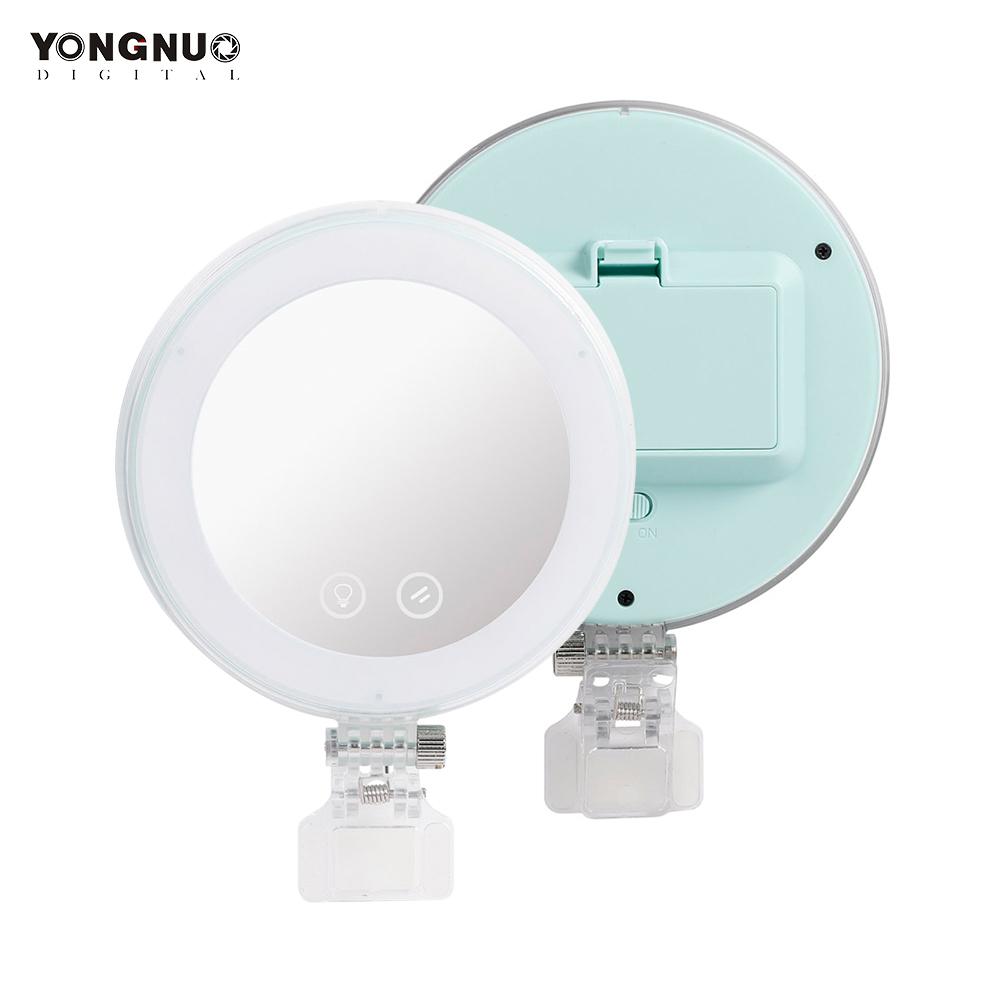 Gương trang điểm đèn LED YONGNUO YN-08 vòng tự sướng mini có thể kẹp điện thoại Nhiệt độ hai màu có thể điều chỉnh độ sáng khi trang điểm