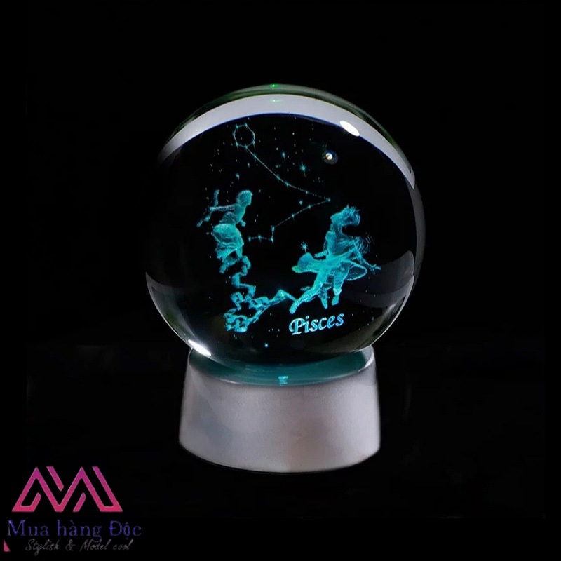 Quà Tặng Sinh Nhật Quả Cầu Pha Lê 3D LED Cung Song Tử