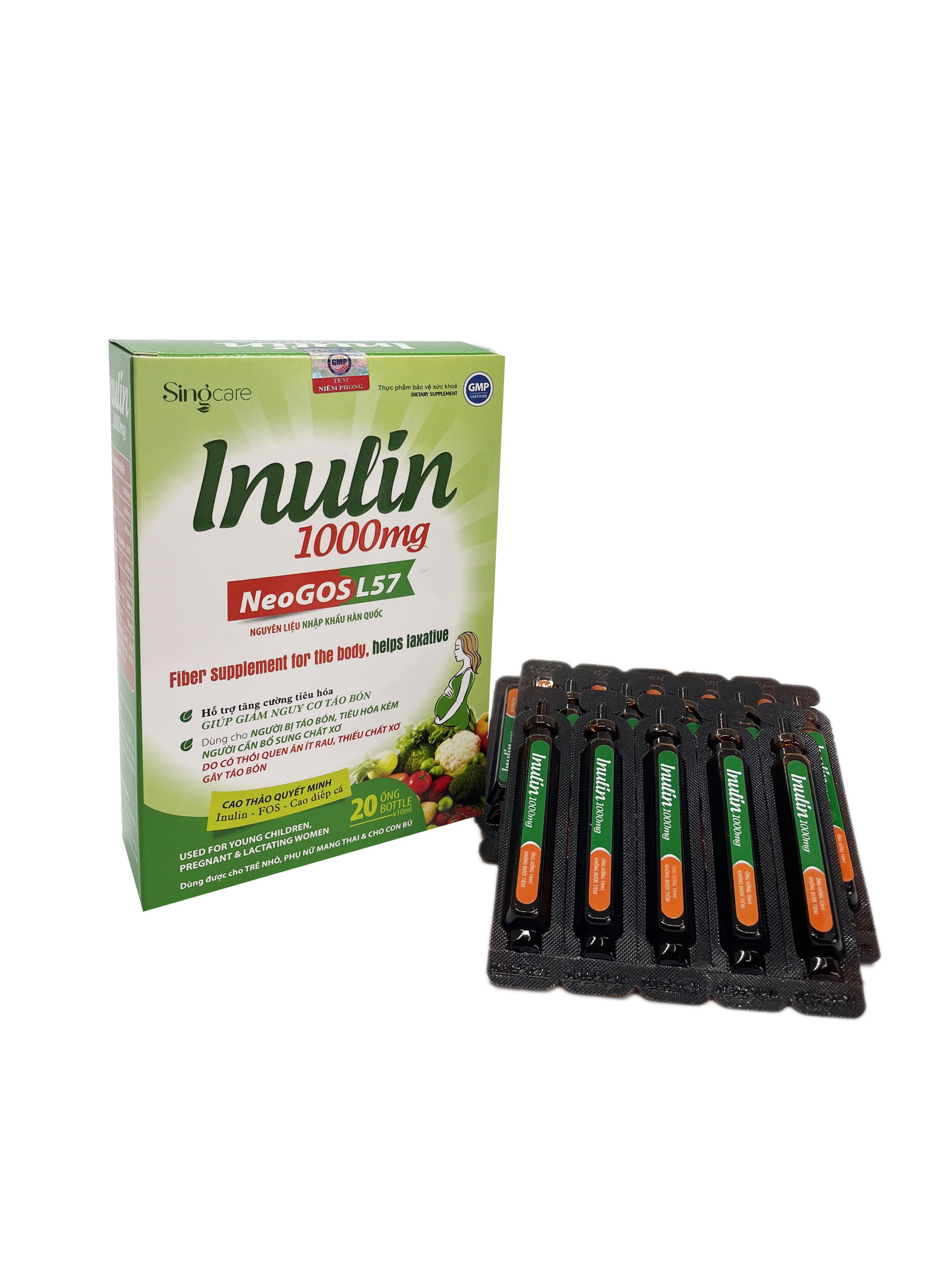 Inulin - Dạng ống dễ uống ( Dùng cho người bị táo bón, tiêu hóa kém, hấp thu dinh dưỡng kém)
